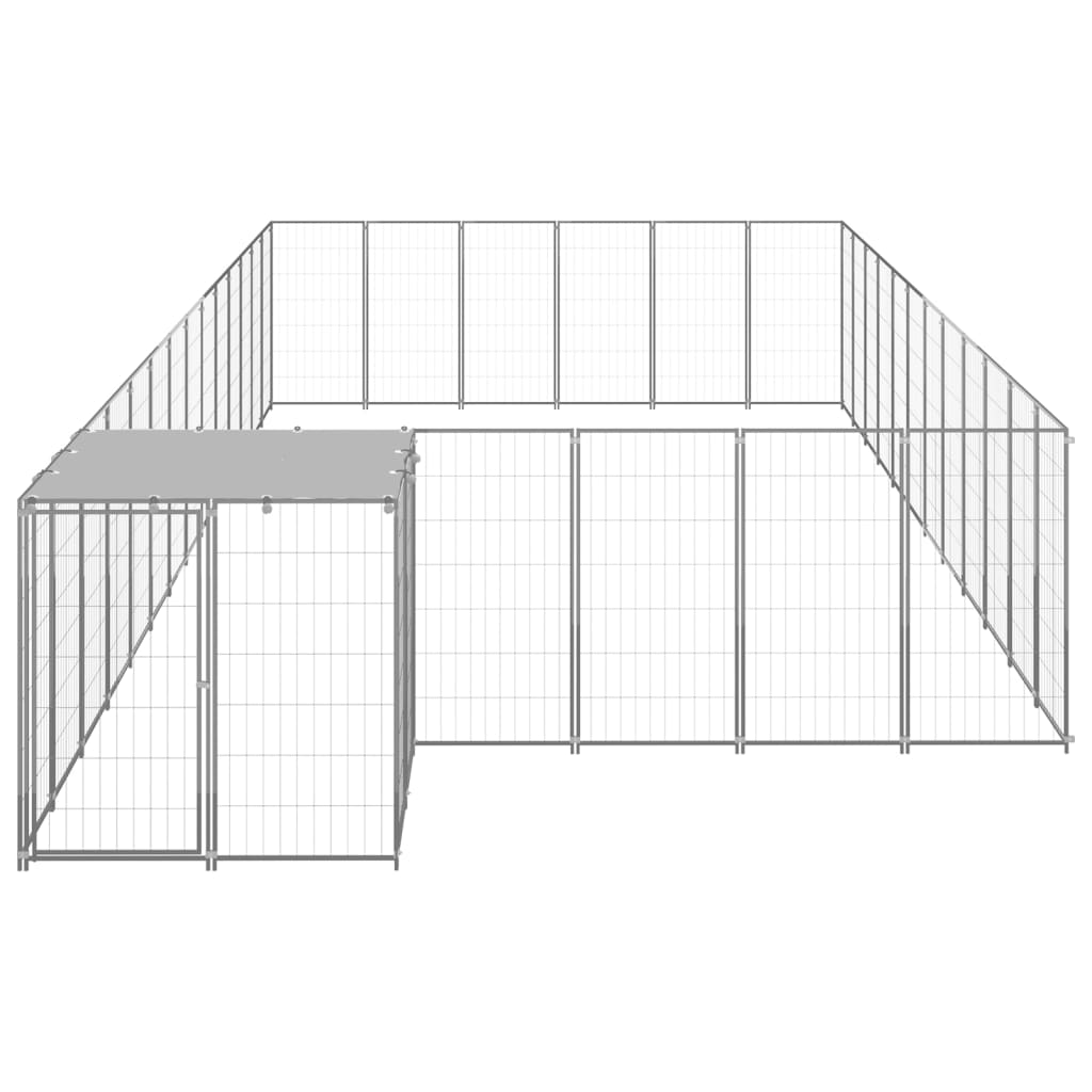 Dog Kennel Silver 22.99 mÂ² Steel