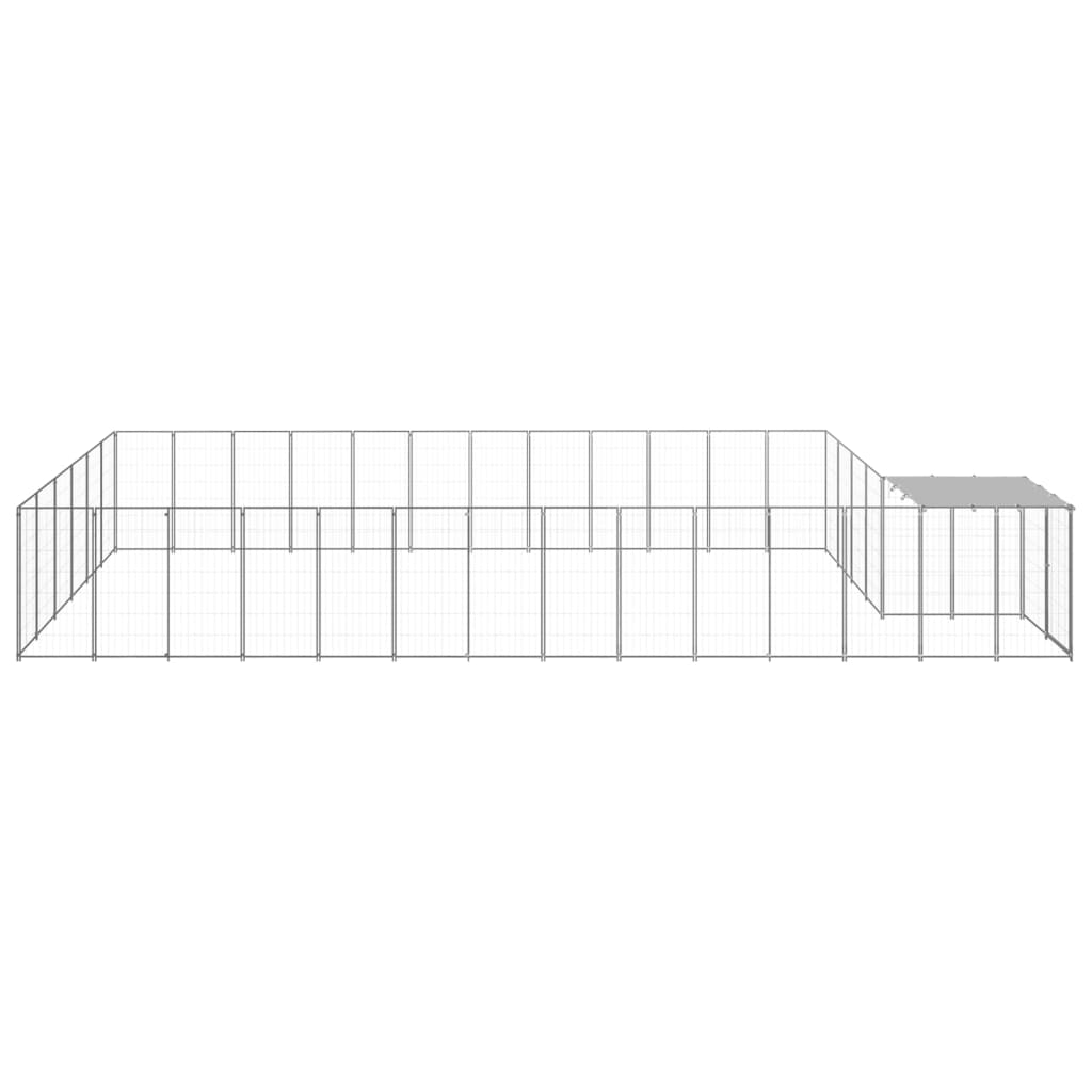 Dog Kennel Silver 22.99 mÂ² Steel