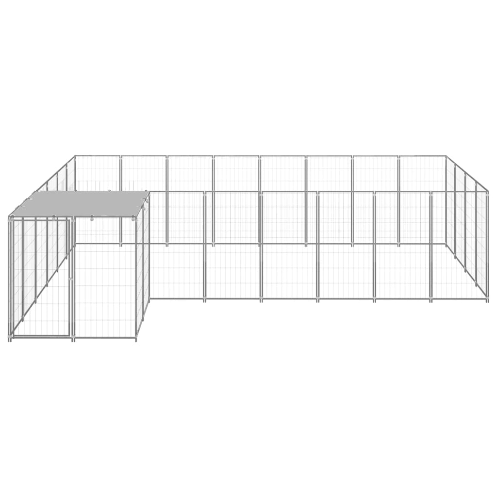 Dog Kennel Silver 10.89 mÂ² Steel