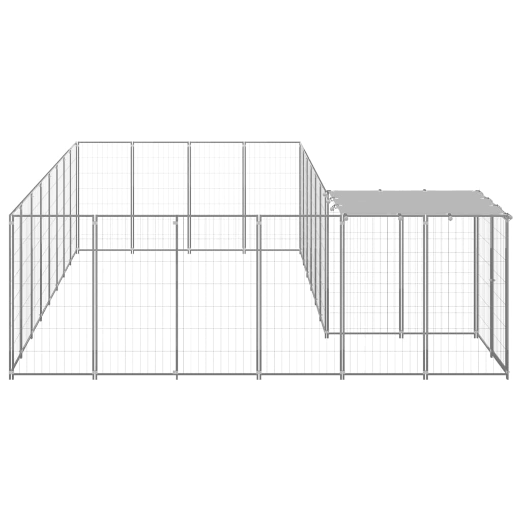 Dog Kennel Silver 10.89 mÂ² Steel