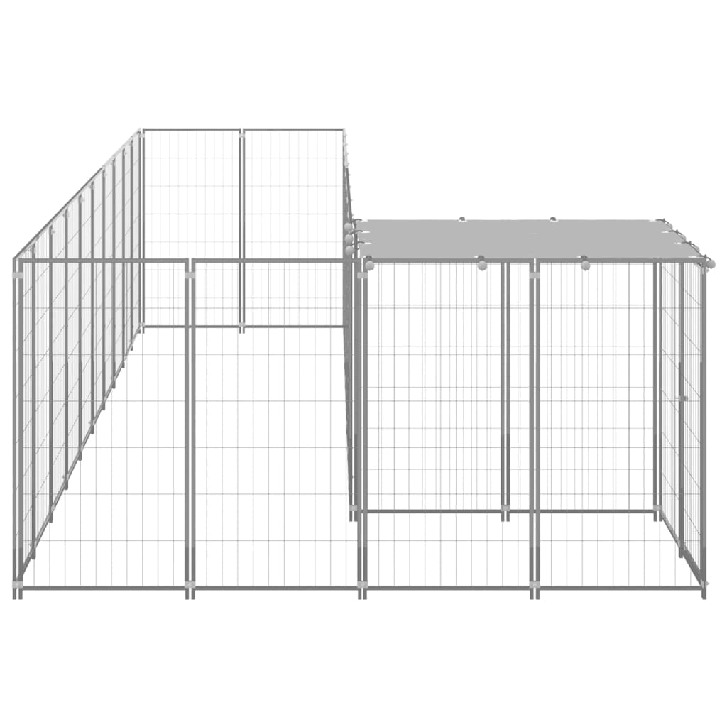 Dog Kennel Silver 7.26 mÂ² Steel