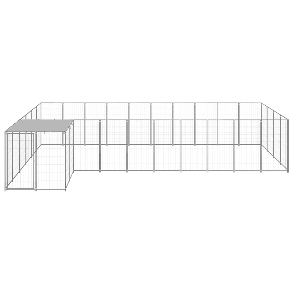 Dog Kennel Silver 13.31 mÂ² Steel