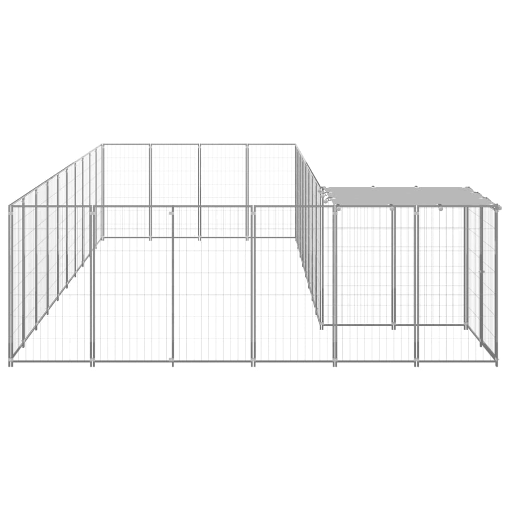 Dog Kennel Silver 13.31 mÂ² Steel