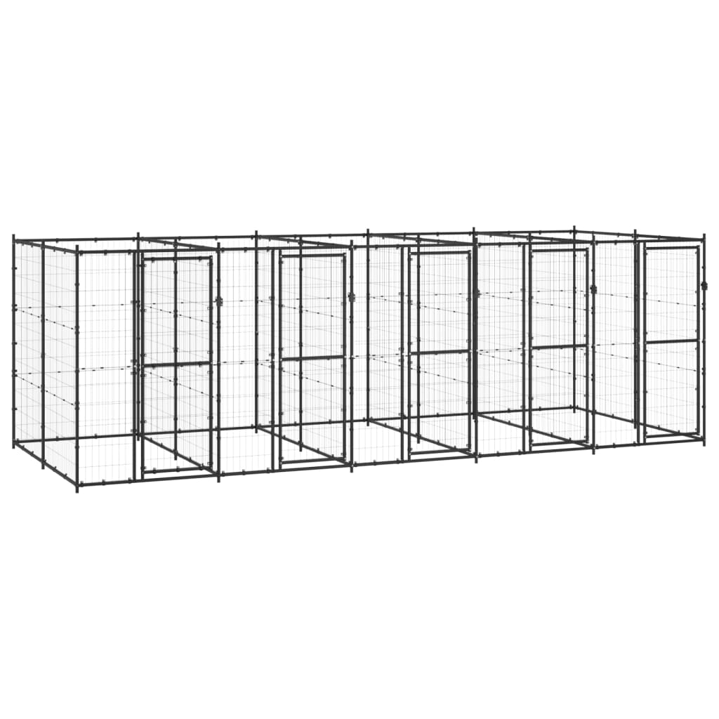 Outdoor Dog Kennel Steel 12.1 mÂ²