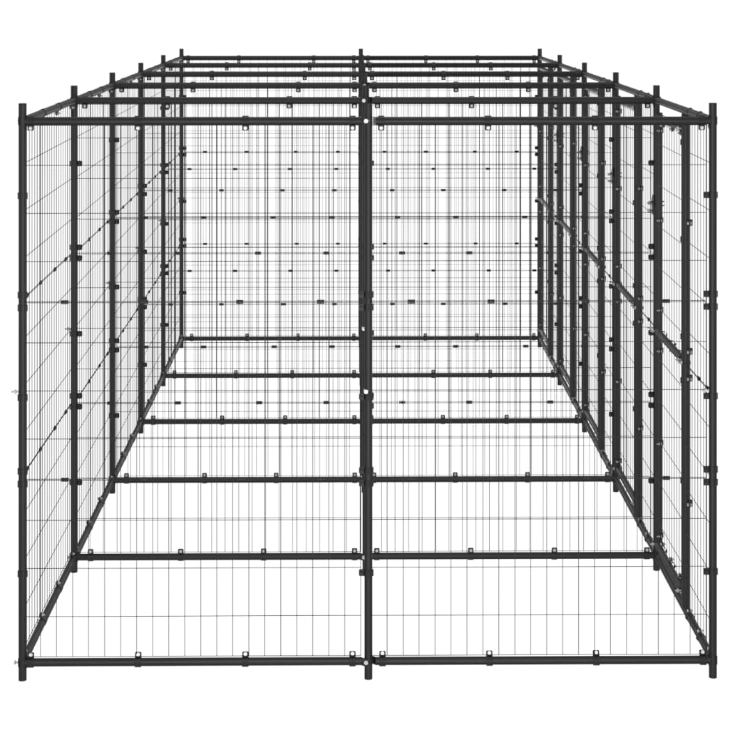 Outdoor Dog Kennel Steel 12.1 mÂ²