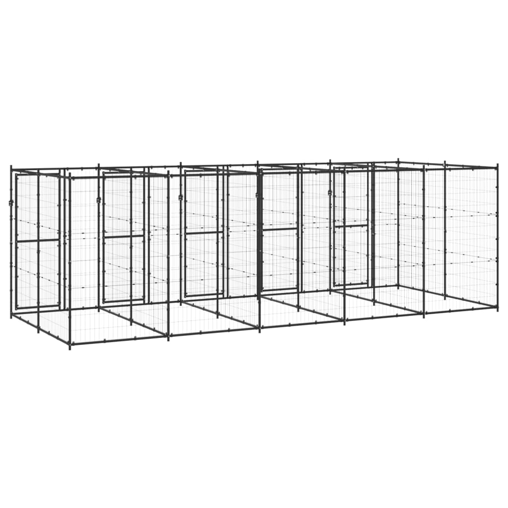 Outdoor Dog Kennel Steel 12.1 mÂ²