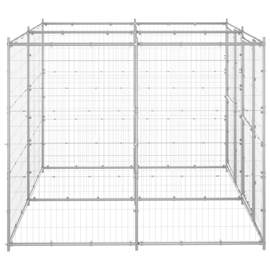 Outdoor Dog Kennel Galvanised Steel 4.84 mÂ²