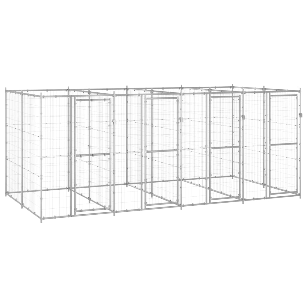 Outdoor Dog Kennel Galvanised Steel 9.68 mÂ²