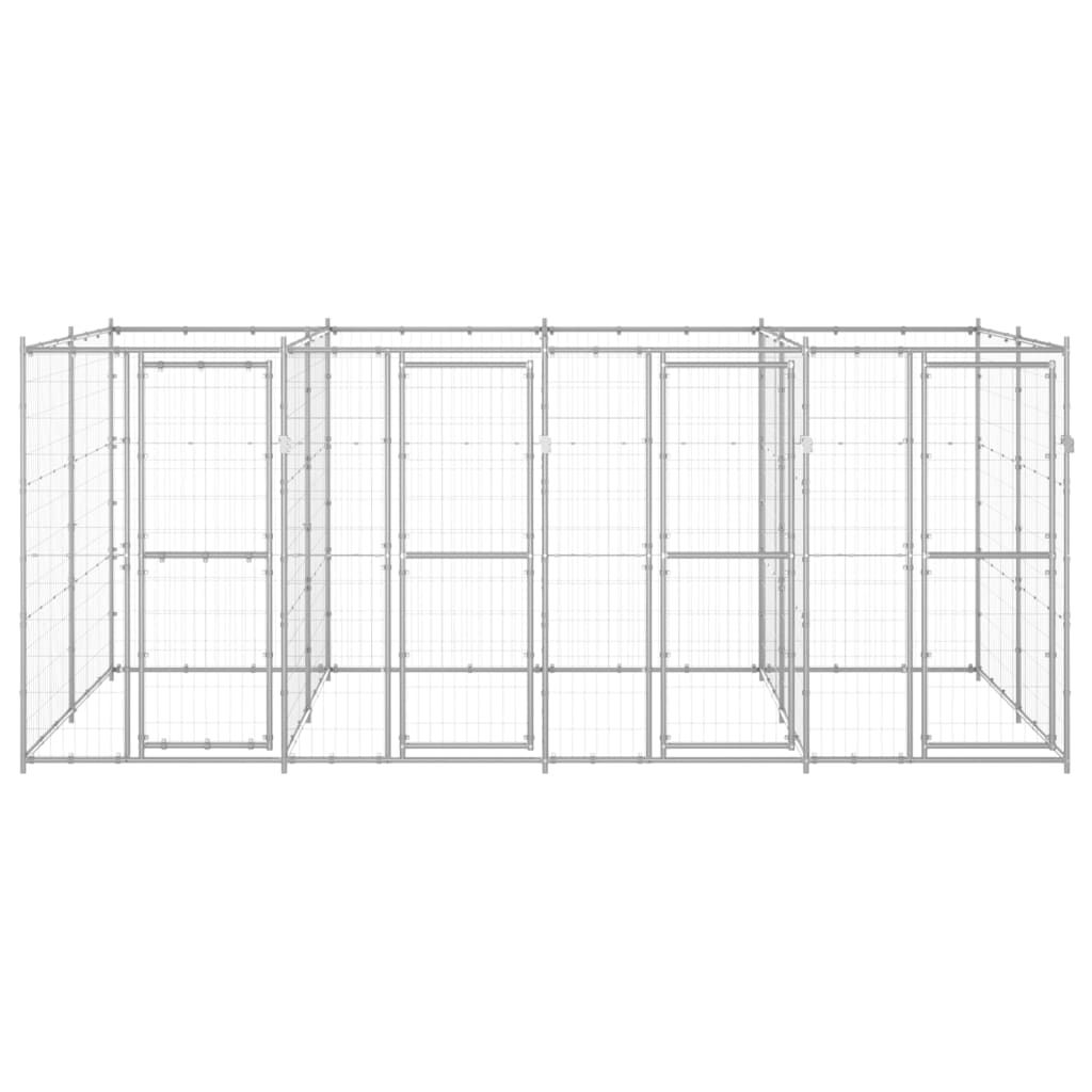 Outdoor Dog Kennel Galvanised Steel 9.68 mÂ²