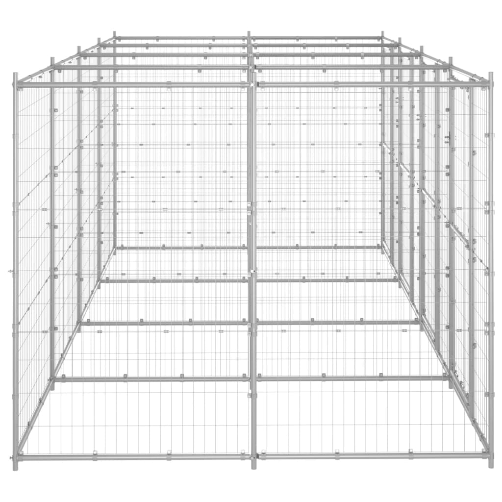 Outdoor Dog Kennel Galvanised Steel 9.68 mÂ²