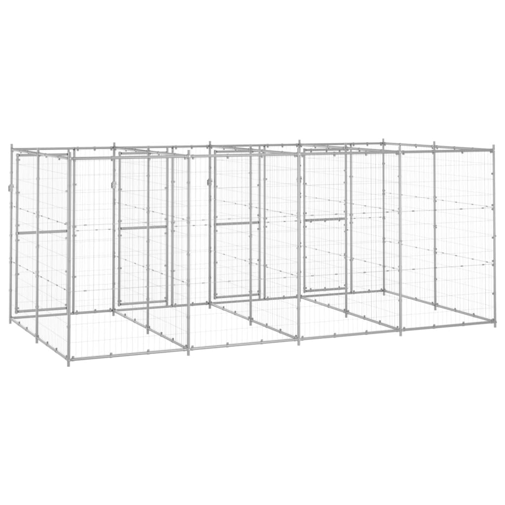 Outdoor Dog Kennel Galvanised Steel 9.68 mÂ²