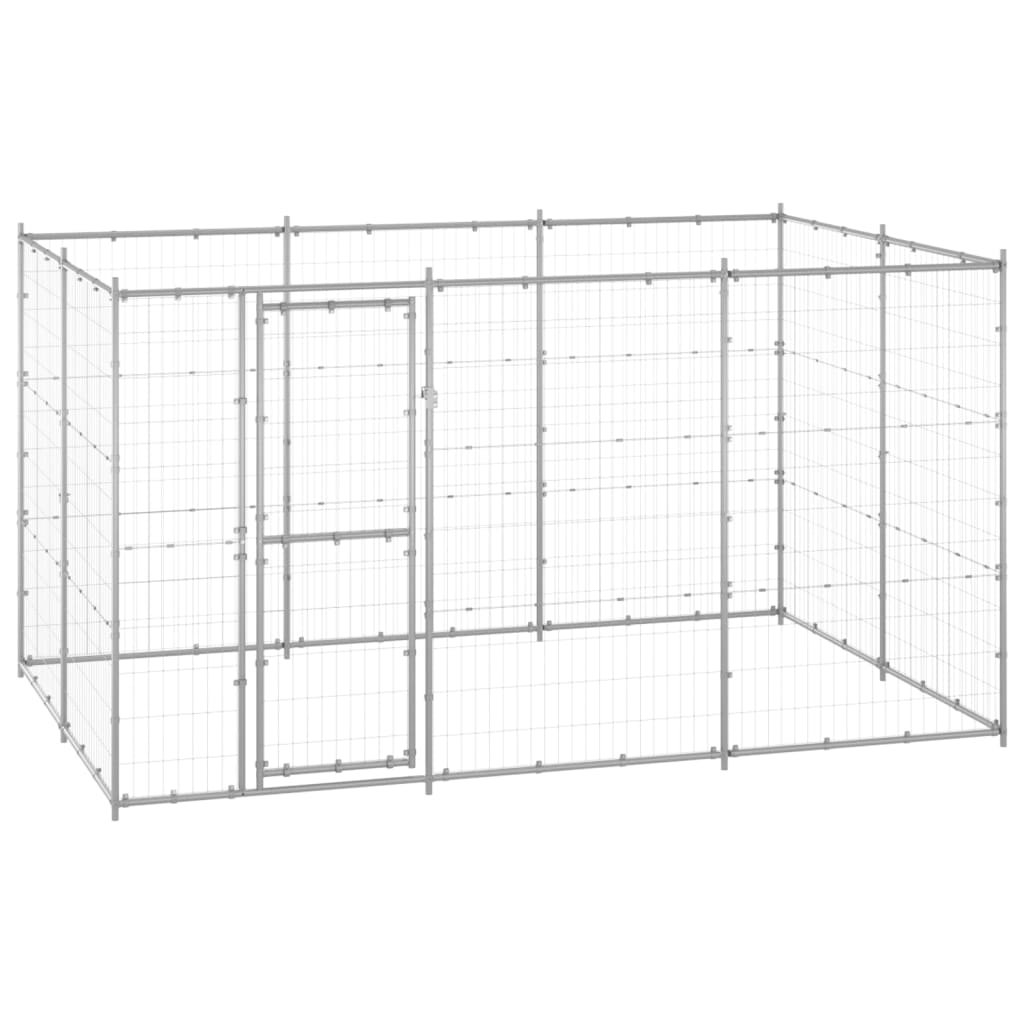 Outdoor Dog Kennel Galvanised Steel 7.26 mÂ²