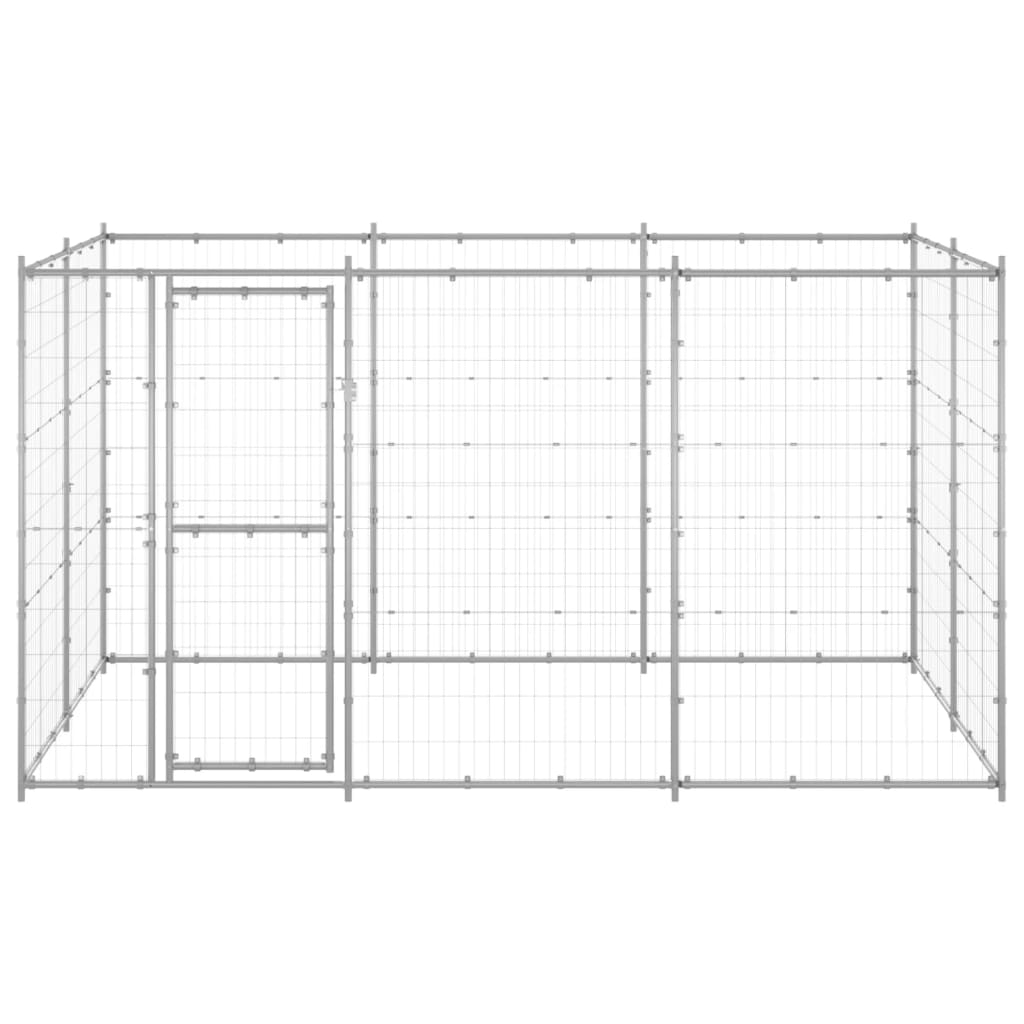 Outdoor Dog Kennel Galvanised Steel 7.26 mÂ²