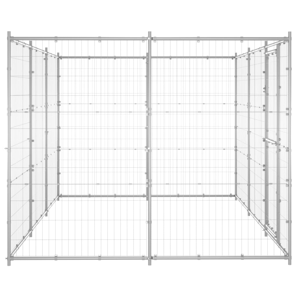 Outdoor Dog Kennel Galvanised Steel 7.26 mÂ²