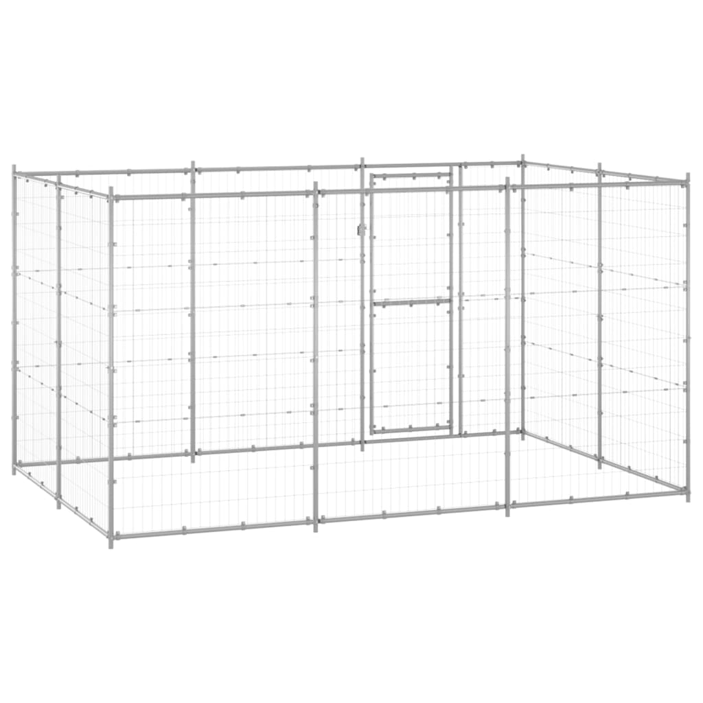 Outdoor Dog Kennel Galvanised Steel 7.26 mÂ²