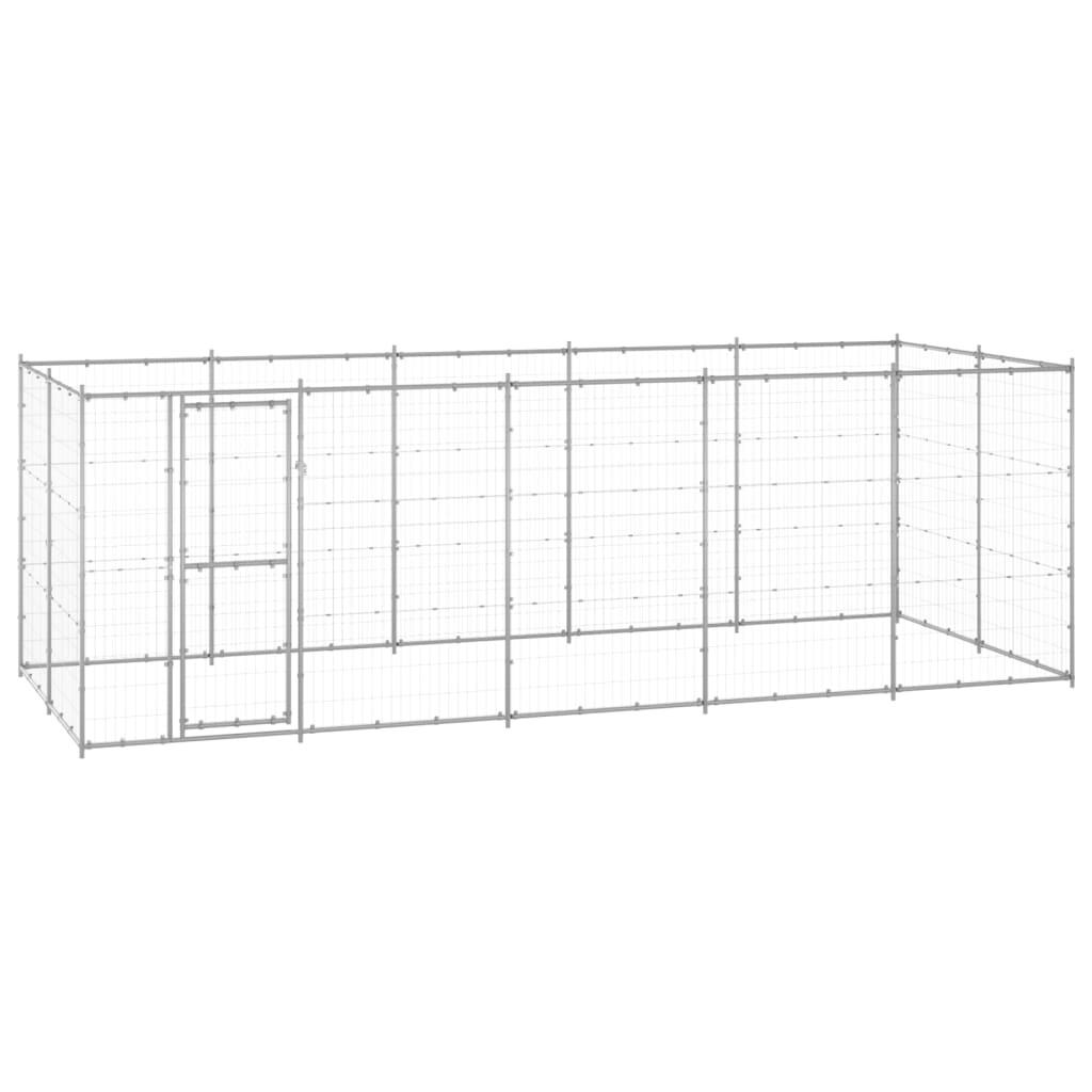 Outdoor Dog Kennel Galvanised Steel 12.1 mÂ²