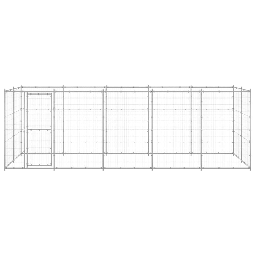 Outdoor Dog Kennel Galvanised Steel 12.1 mÂ²