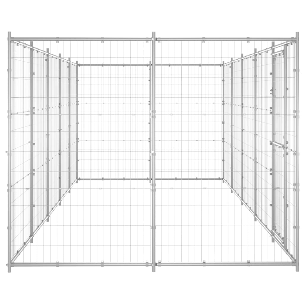 Outdoor Dog Kennel Galvanised Steel 12.1 mÂ²