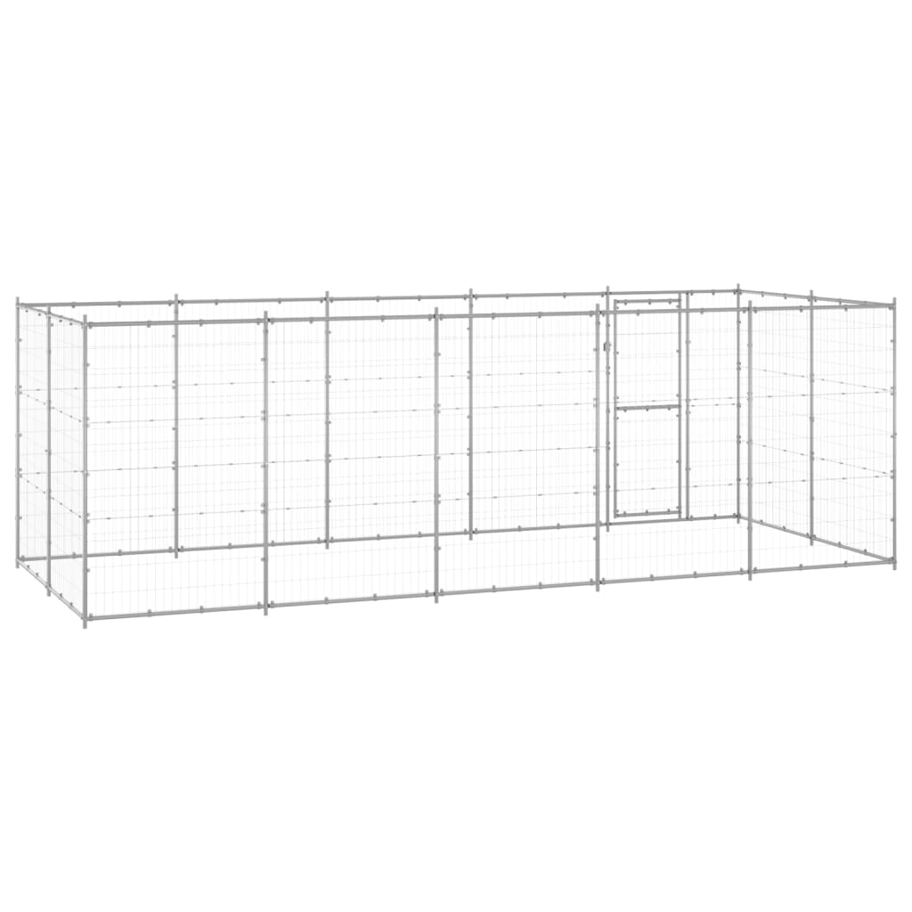 Outdoor Dog Kennel Galvanised Steel 12.1 mÂ²