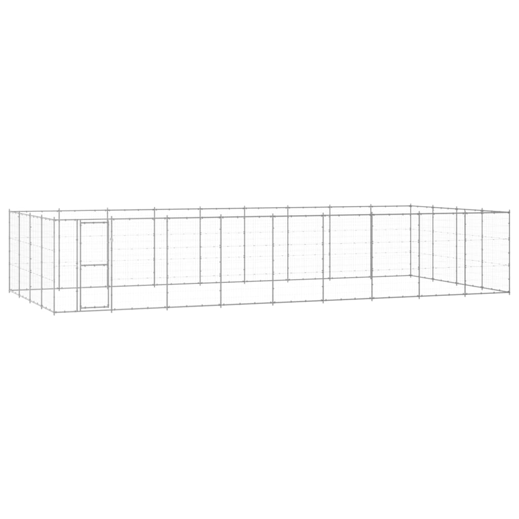 Outdoor Dog Kennel Galvanised Steel 43.56 mÂ²