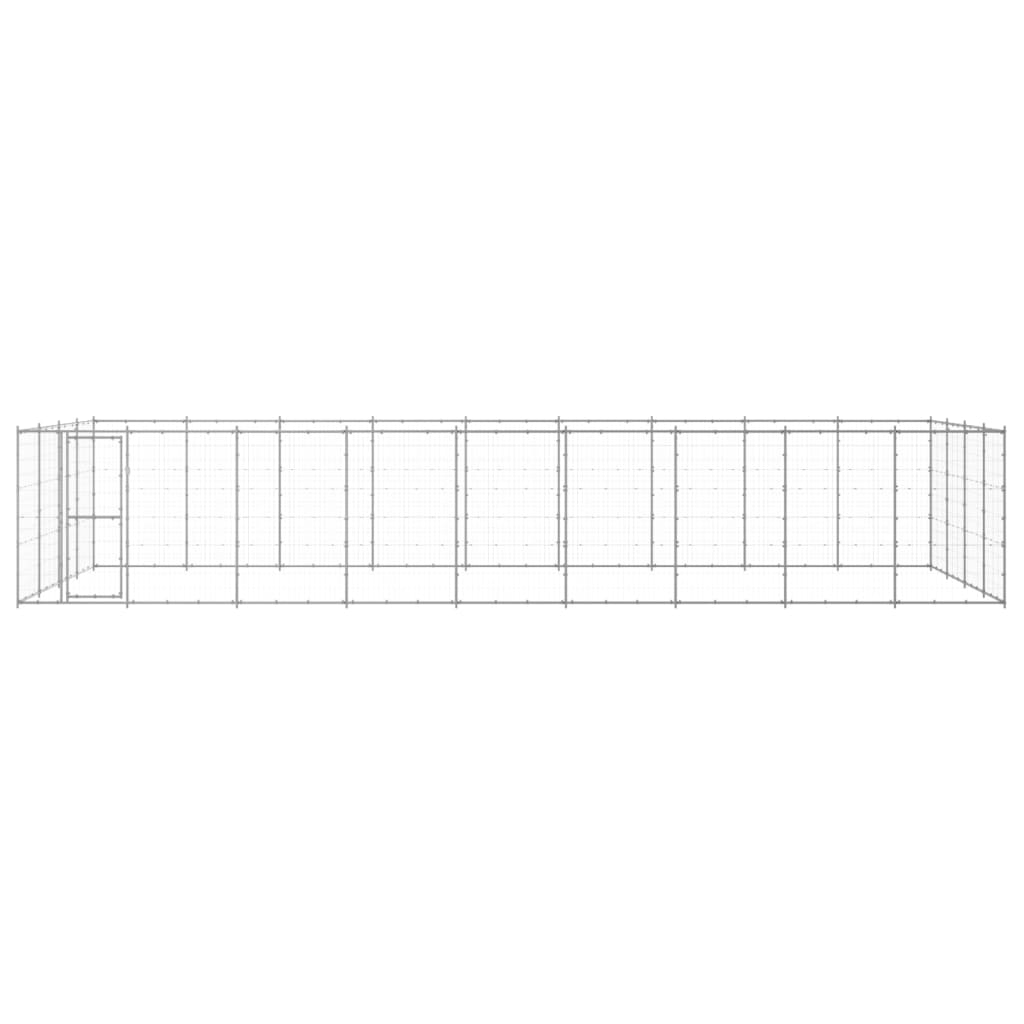 Outdoor Dog Kennel Galvanised Steel 43.56 mÂ²