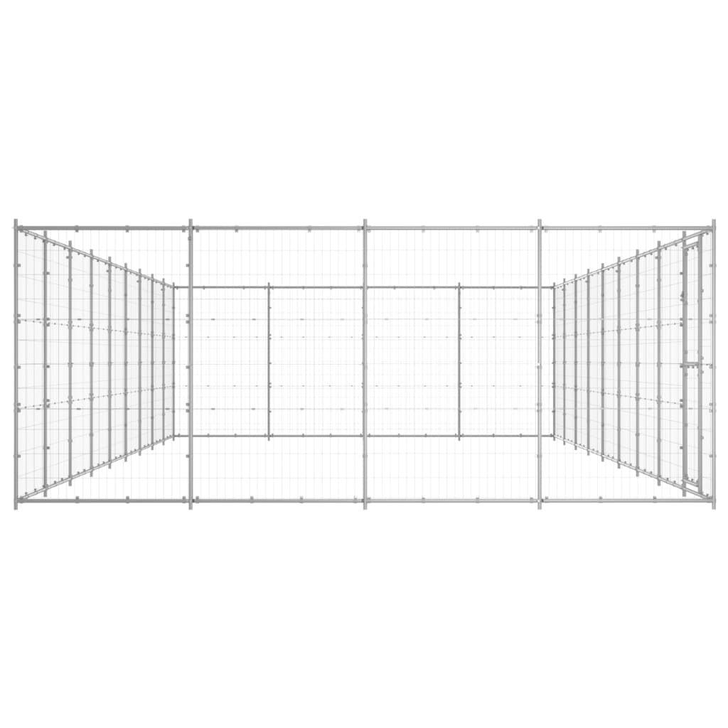 Outdoor Dog Kennel Galvanised Steel 43.56 mÂ²