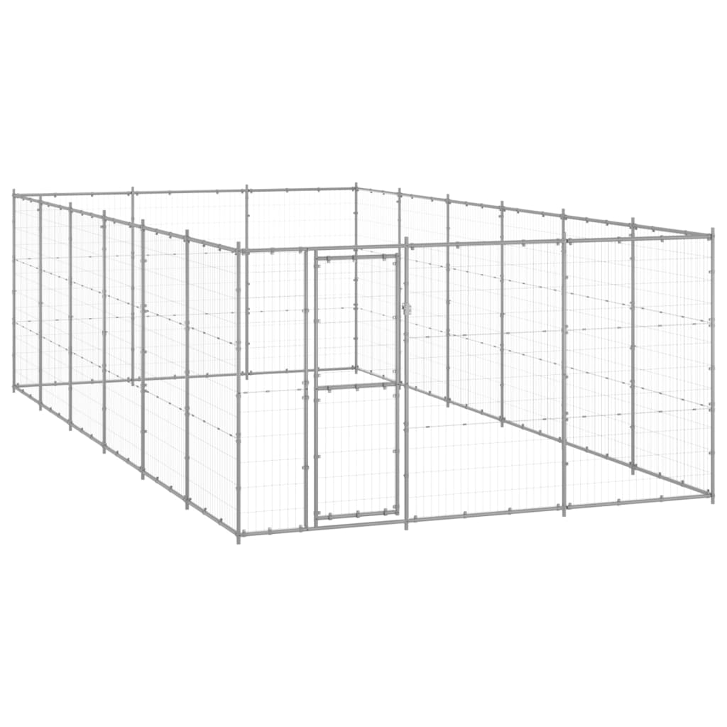 Outdoor Dog Kennel Galvanised Steel 21.78 mÂ²