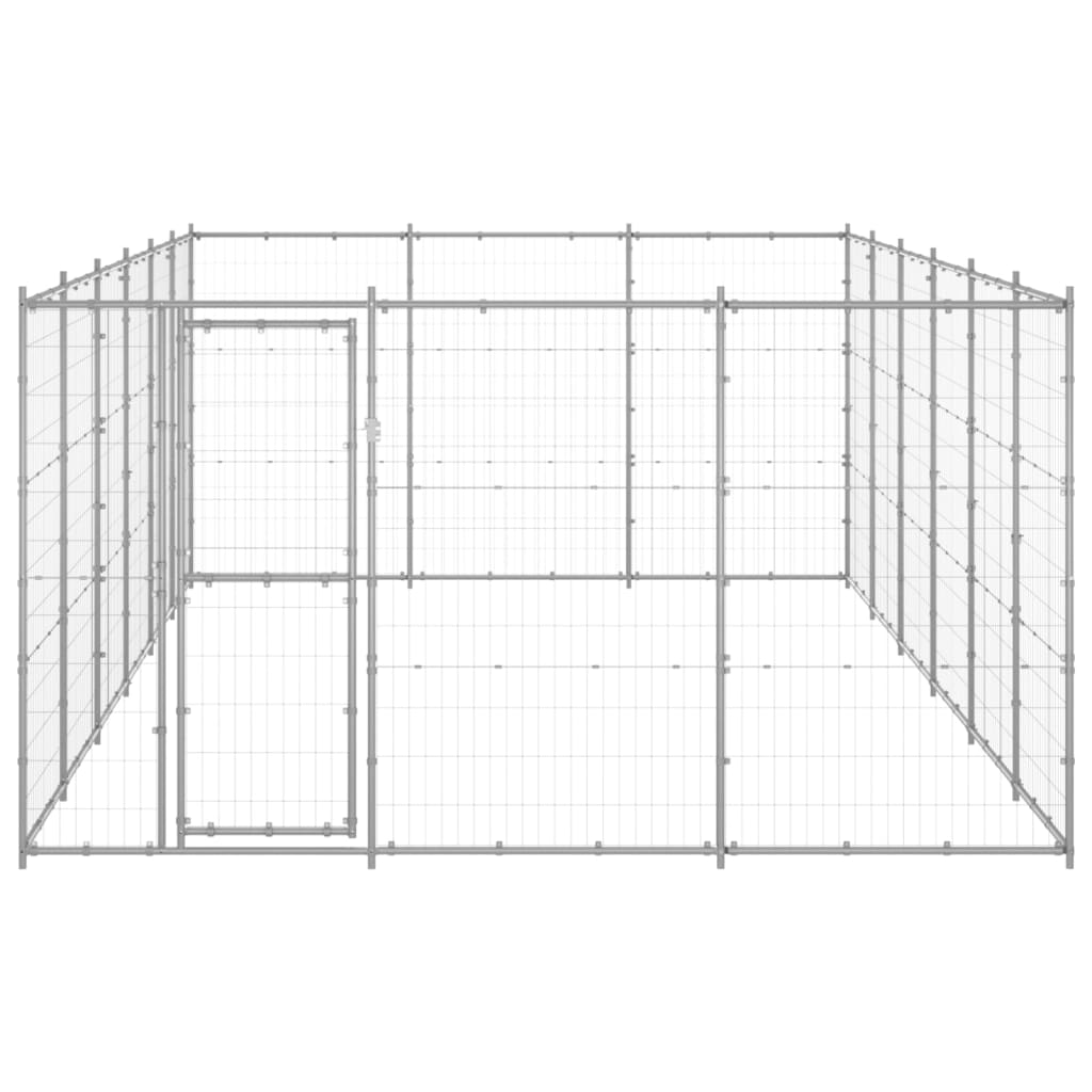 Outdoor Dog Kennel Galvanised Steel 21.78 mÂ²