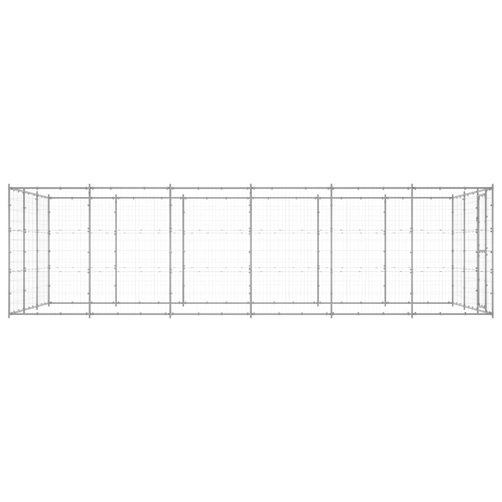 Outdoor Dog Kennel Galvanised Steel 21.78 mÂ²