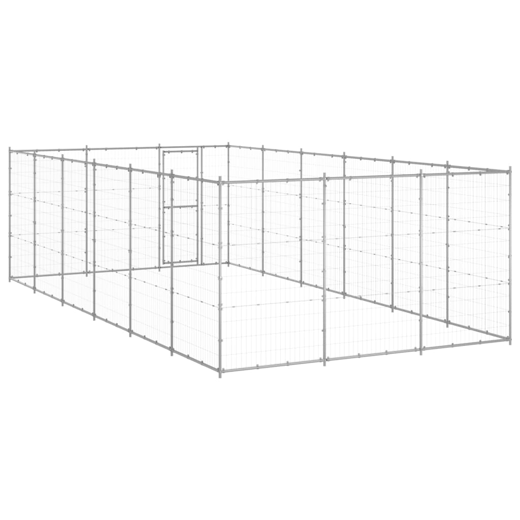 Outdoor Dog Kennel Galvanised Steel 21.78 mÂ²