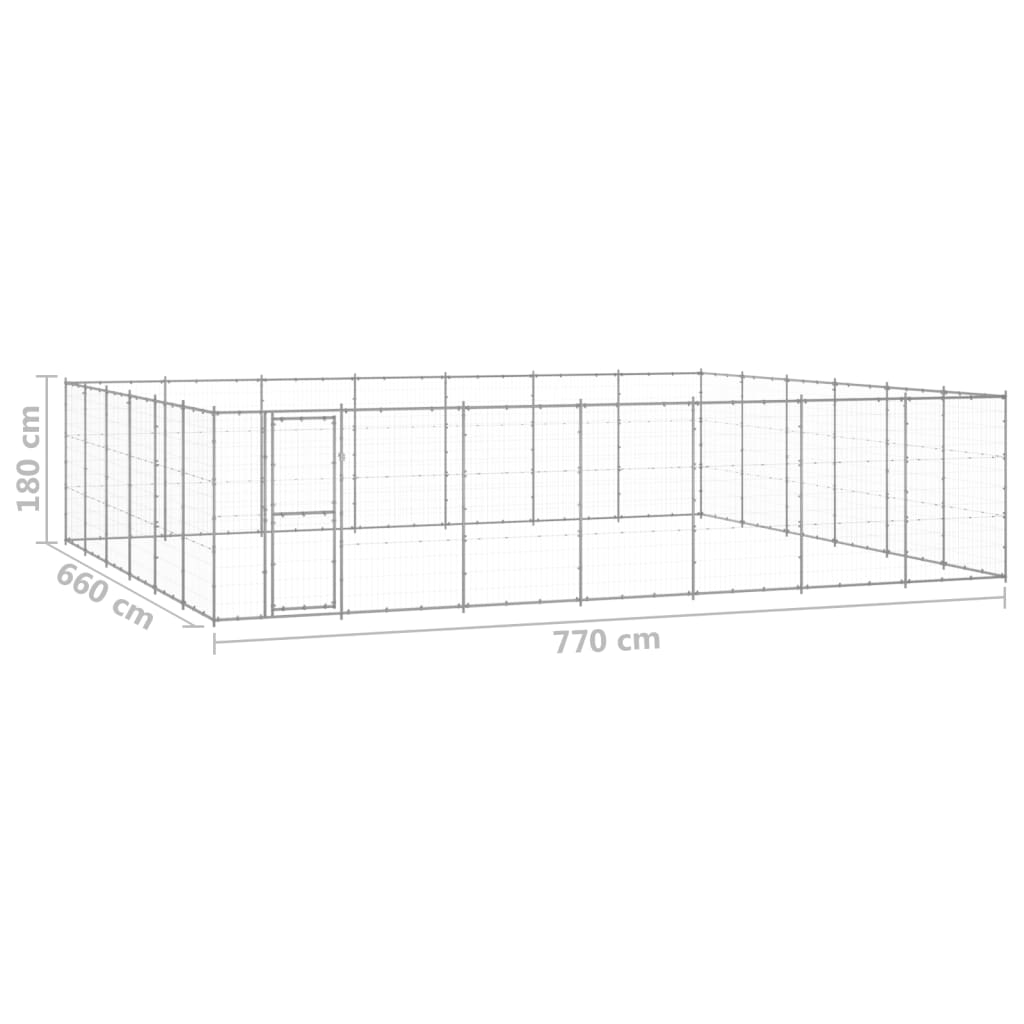 Outdoor Dog Kennel Galvanised Steel 50.82 mÂ²