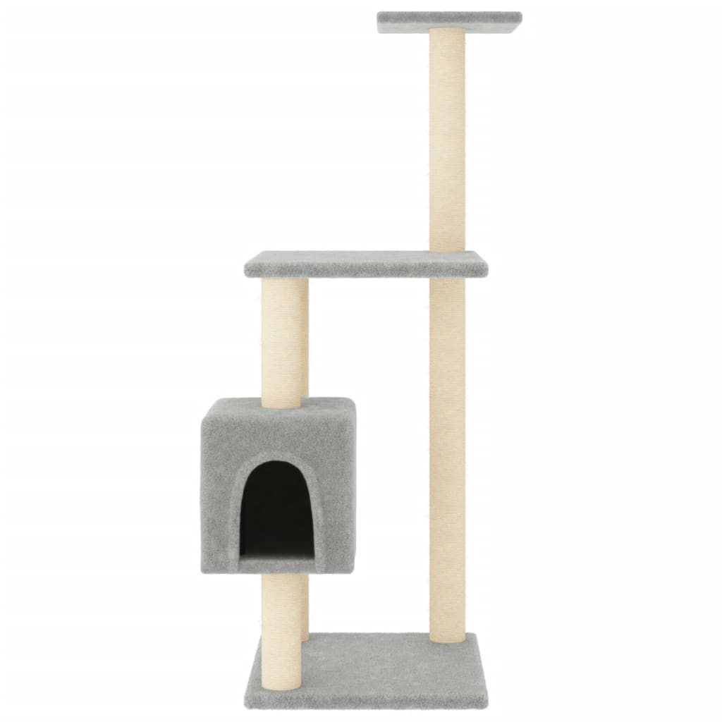 Cat Tree with Sisal Scratching Posts Light Grey 104 cm