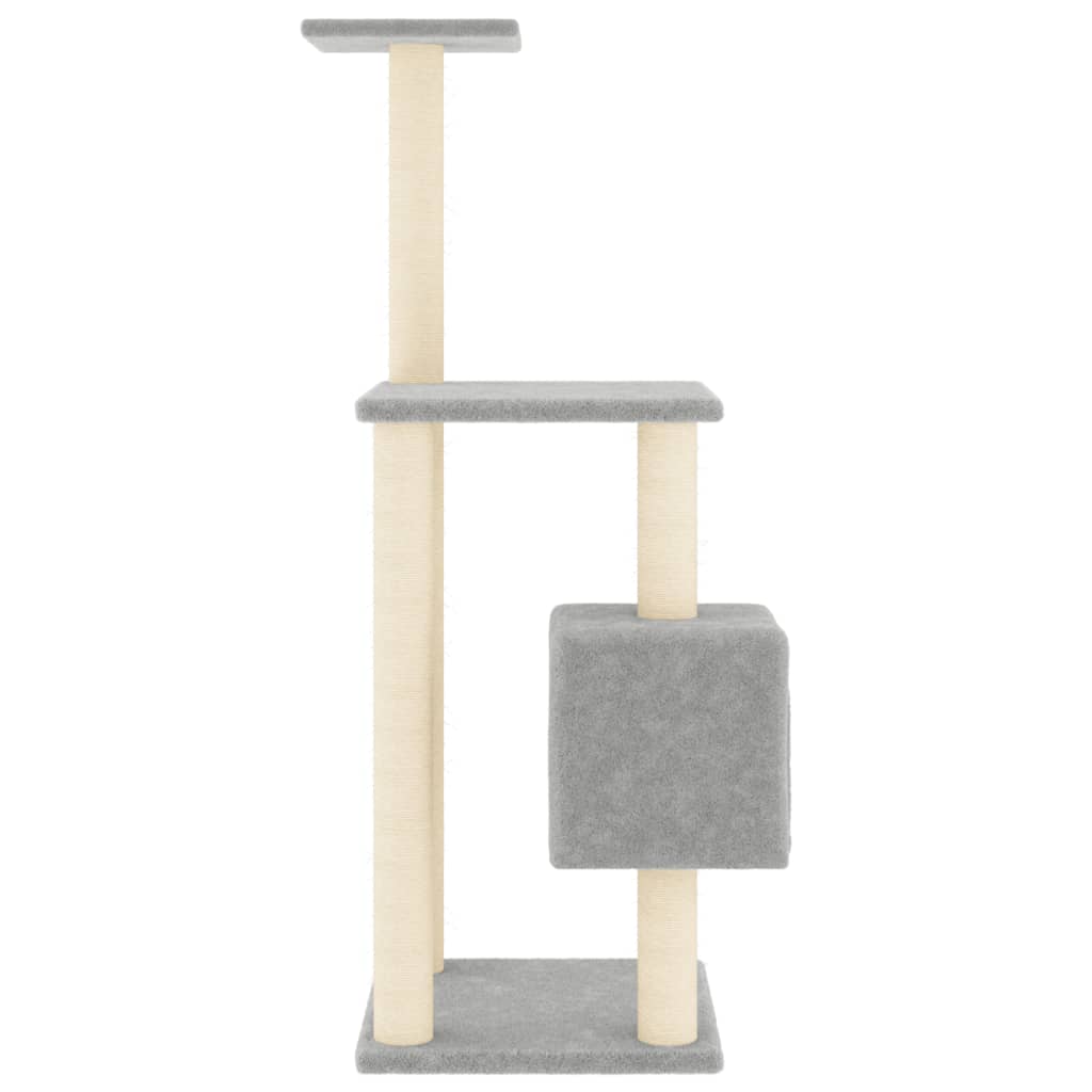 Cat Tree with Sisal Scratching Posts Light Grey 104 cm