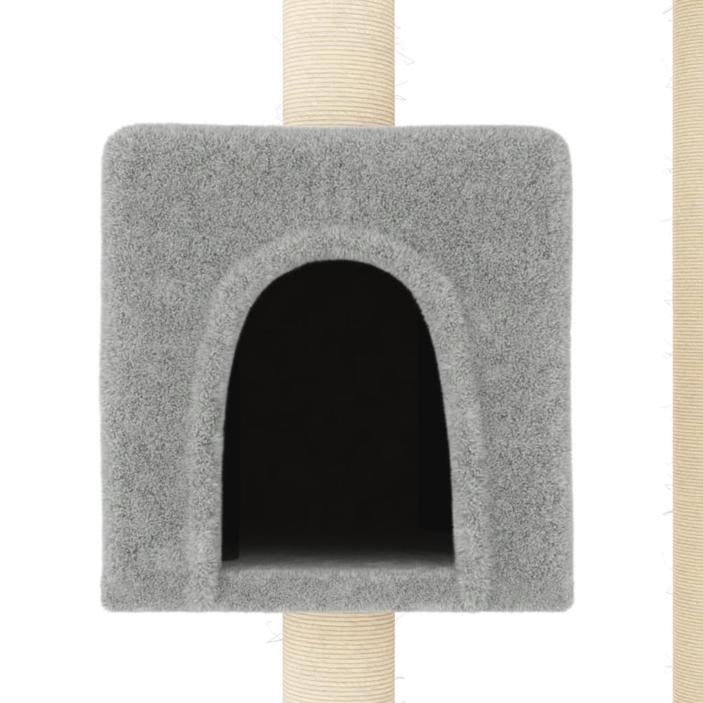 Cat Tree with Sisal Scratching Posts Light Grey 104 cm