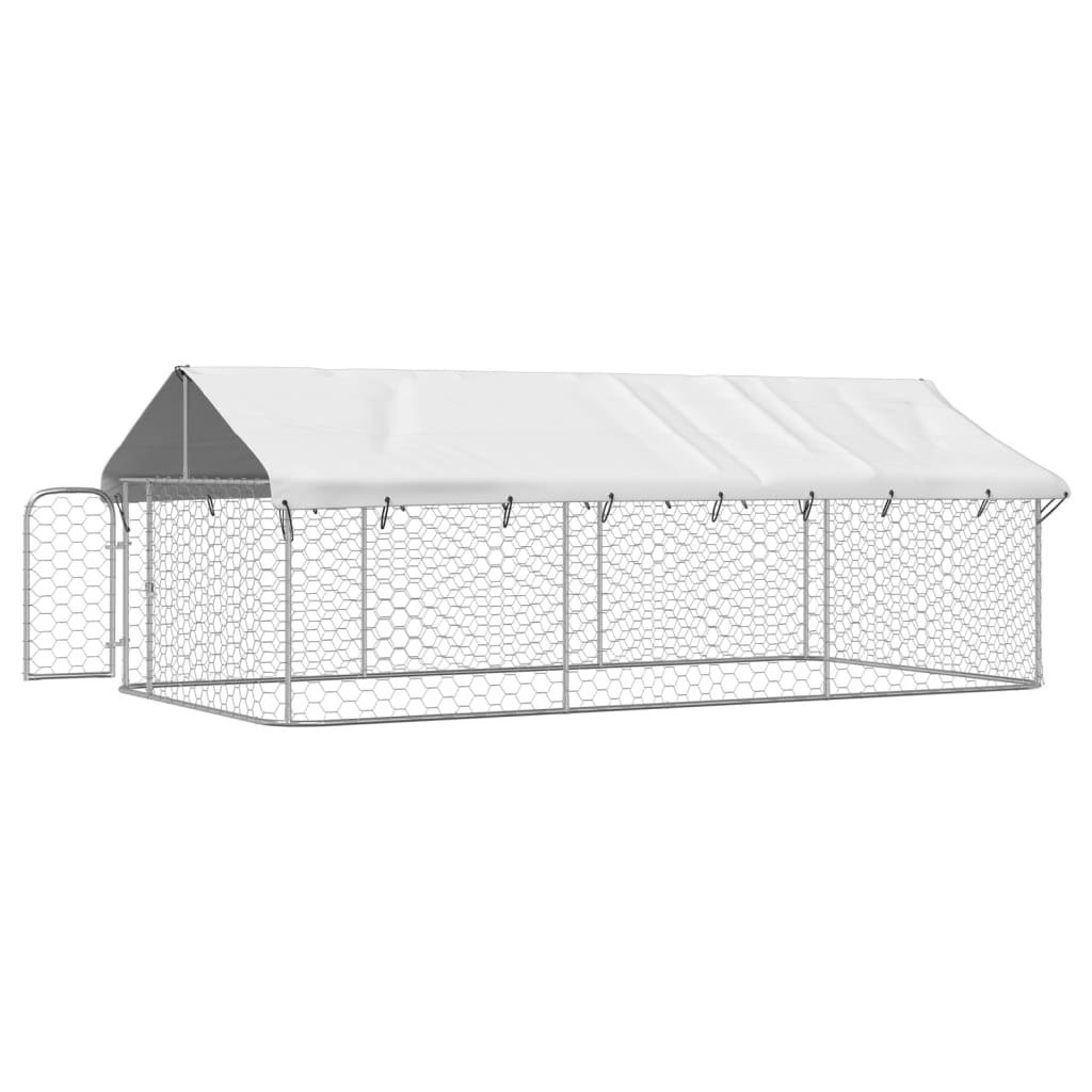 Outdoor Dog Kennel with Roof 400x200x150 cm