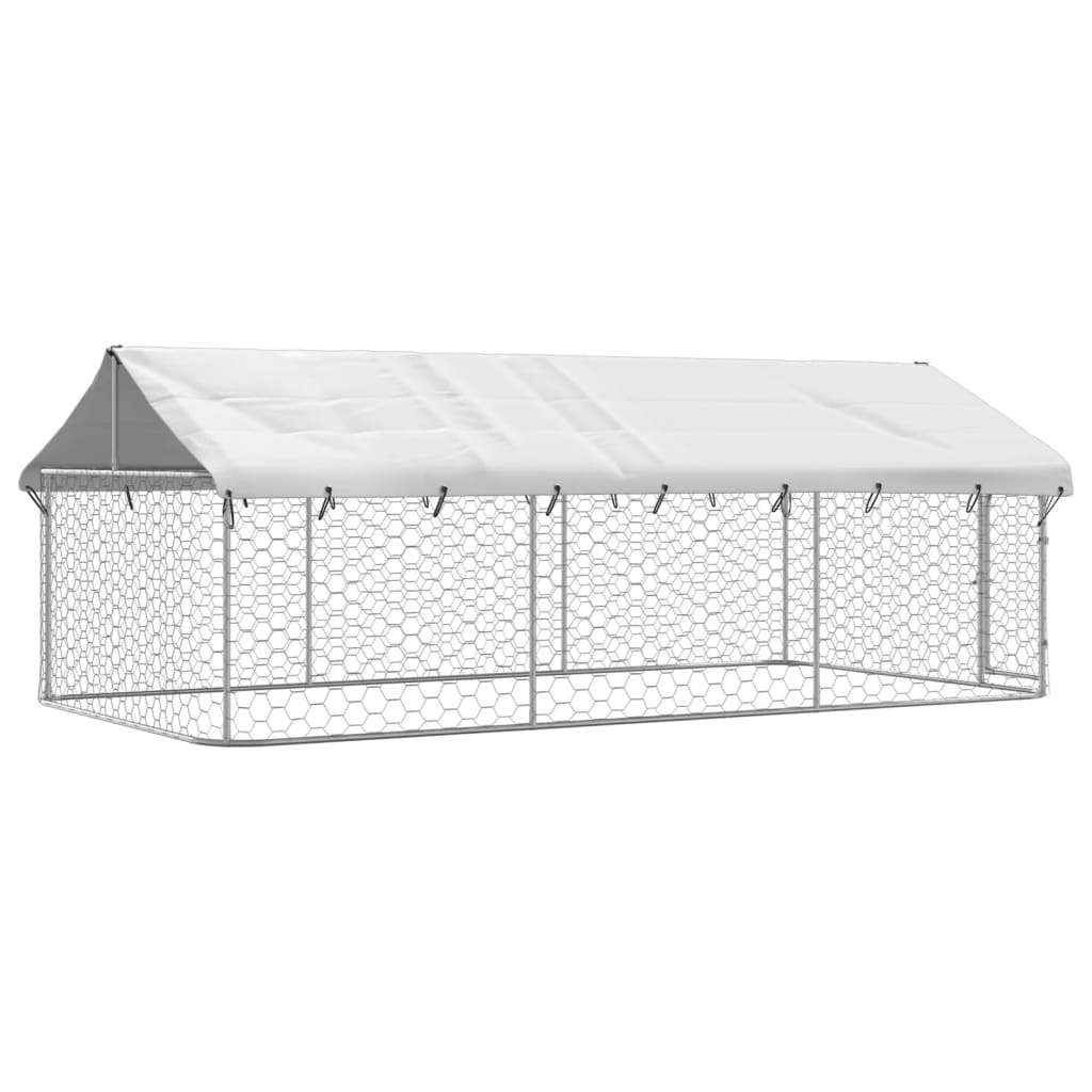 Outdoor Dog Kennel with Roof 400x200x150 cm