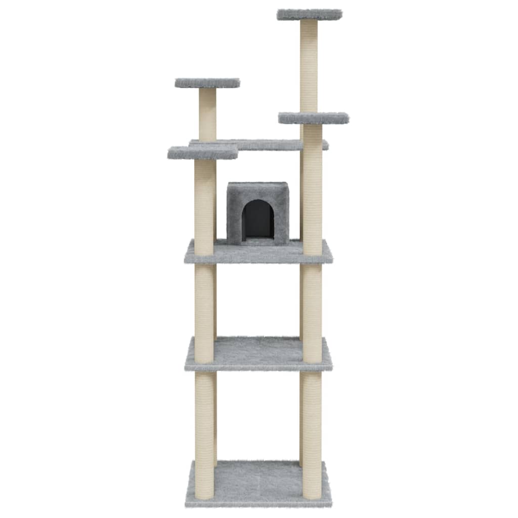 Cat Tree with Sisal Scratching Posts Light Grey 171 cm