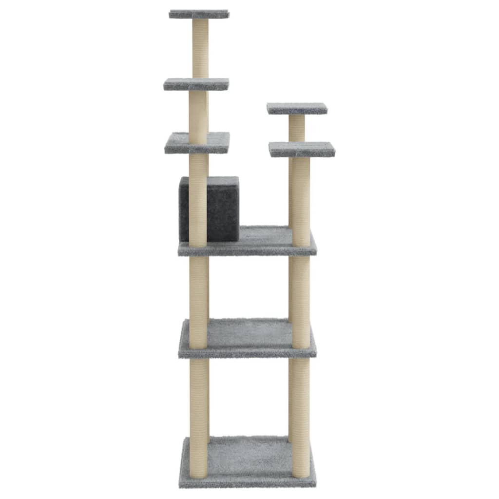 Cat Tree with Sisal Scratching Posts Light Grey 171 cm