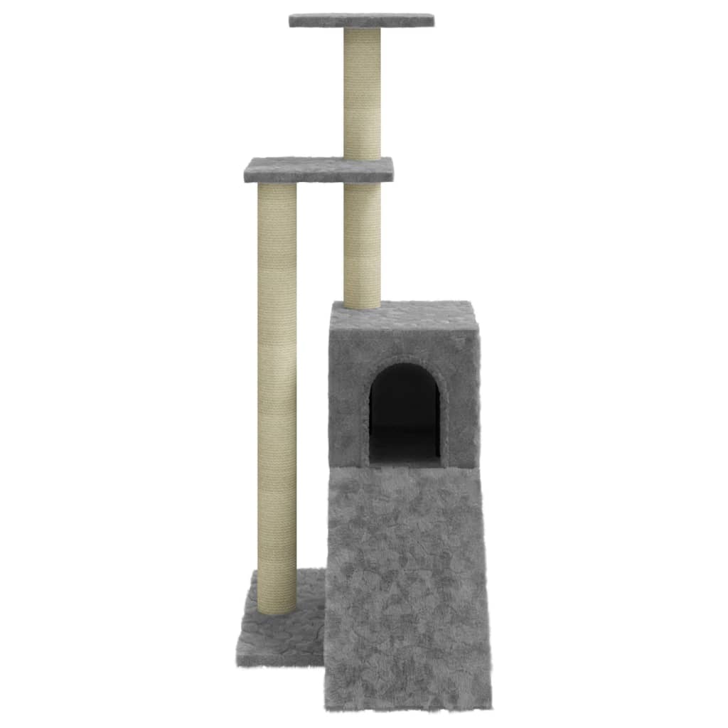 Cat Tree with Sisal Scratching Posts Light Grey 92 cm