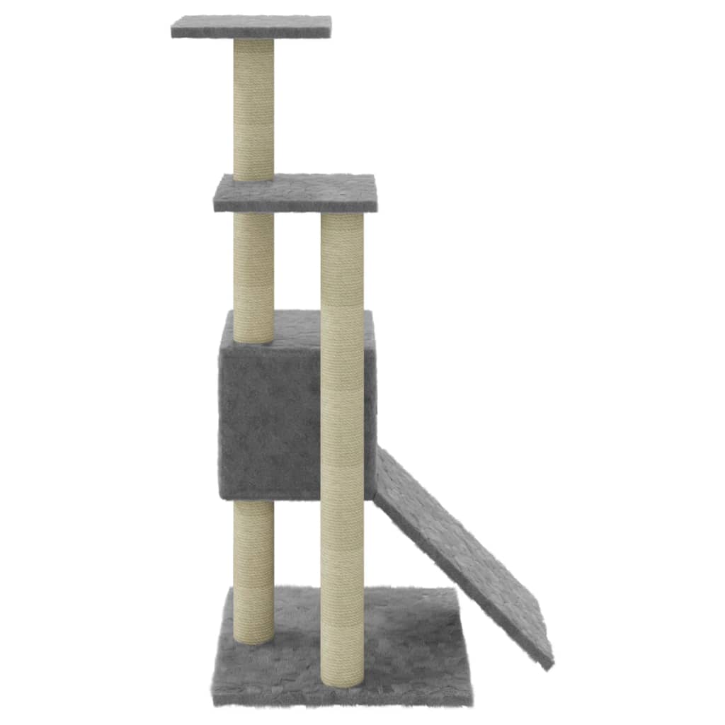 Cat Tree with Sisal Scratching Posts Light Grey 92 cm