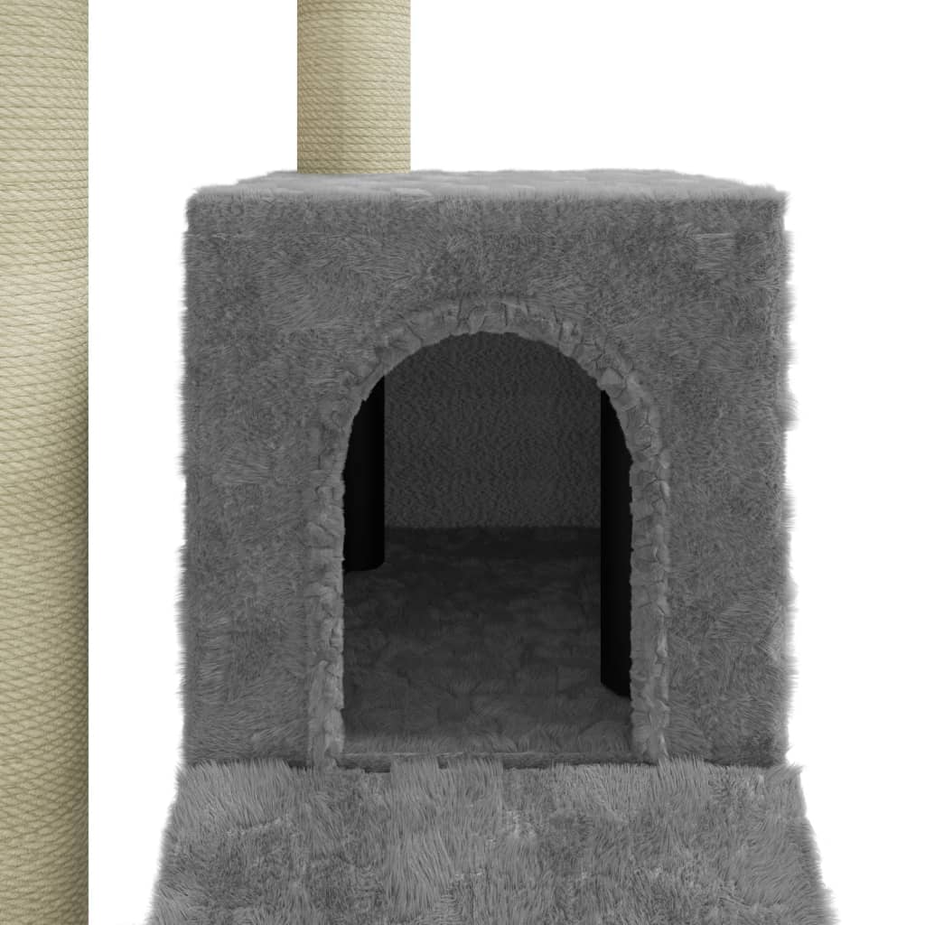 Cat Tree with Sisal Scratching Posts Light Grey 92 cm