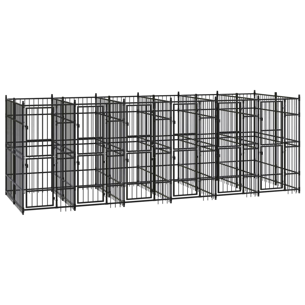 Outdoor Dog Kennel Steel 11.06 mÂ²