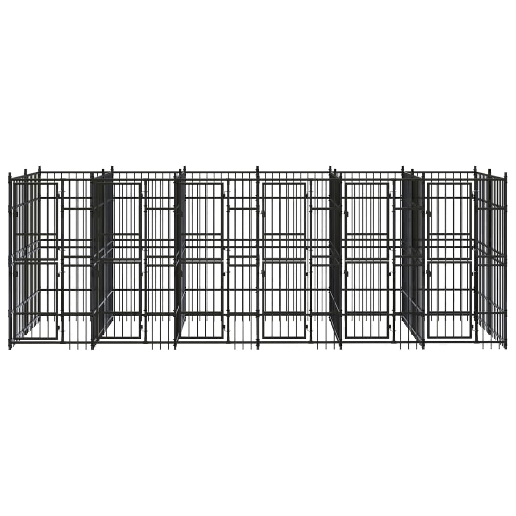 Outdoor Dog Kennel Steel 11.06 mÂ²