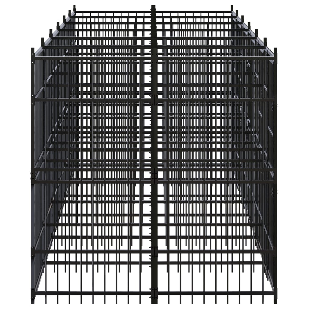 Outdoor Dog Kennel Steel 11.06 mÂ²