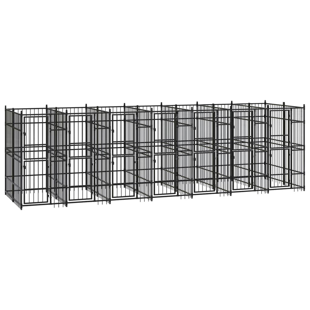 Outdoor Dog Kennel Steel 12.9 mÂ²