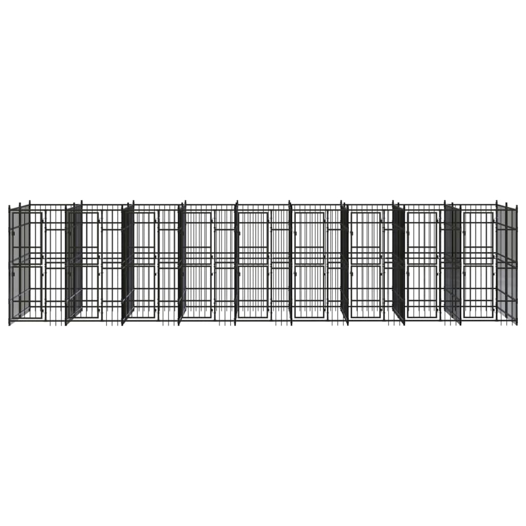 Outdoor Dog Kennel Steel 16.59 mÂ²