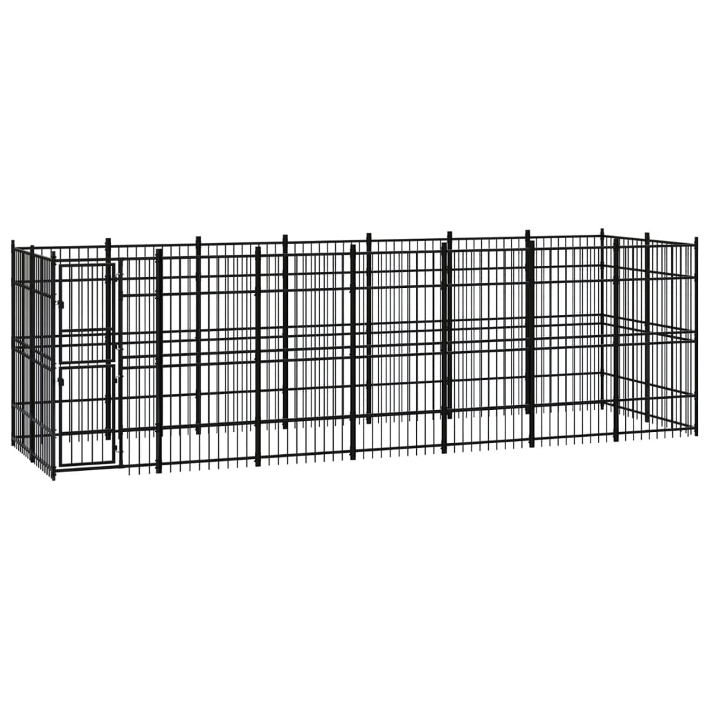 Outdoor Dog Kennel Steel 12.9 mÂ²