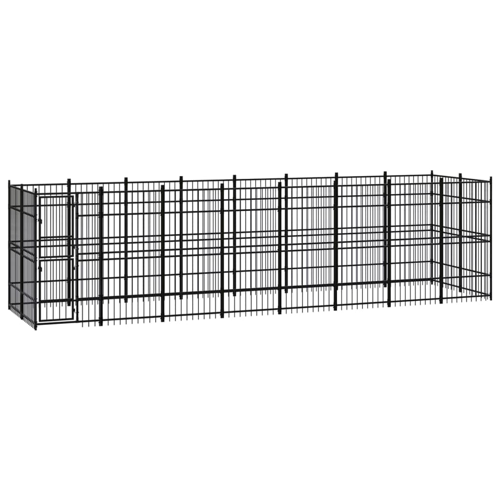 Outdoor Dog Kennel Steel 14.75 mÂ²