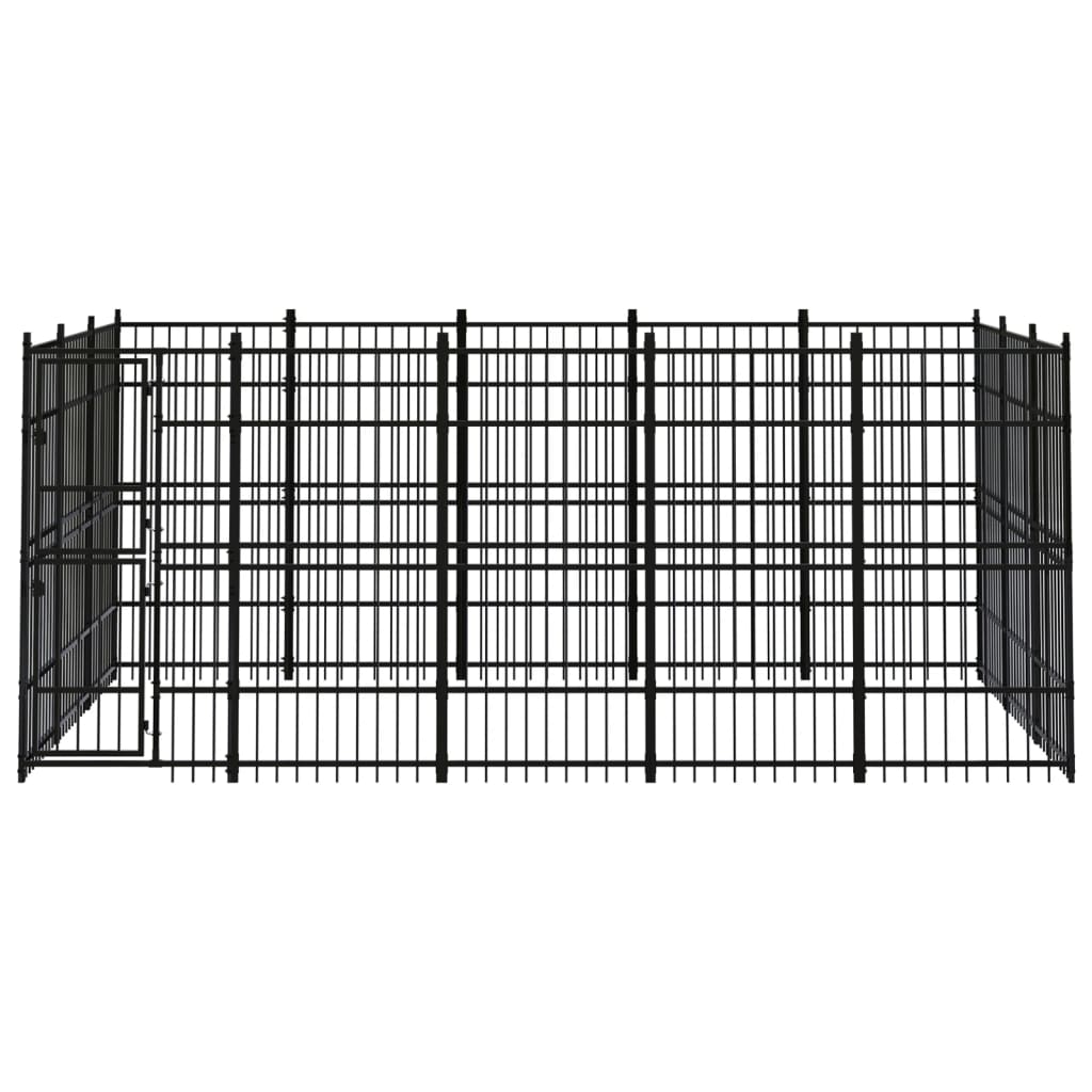 Outdoor Dog Kennel Steel 13.82 mÂ²