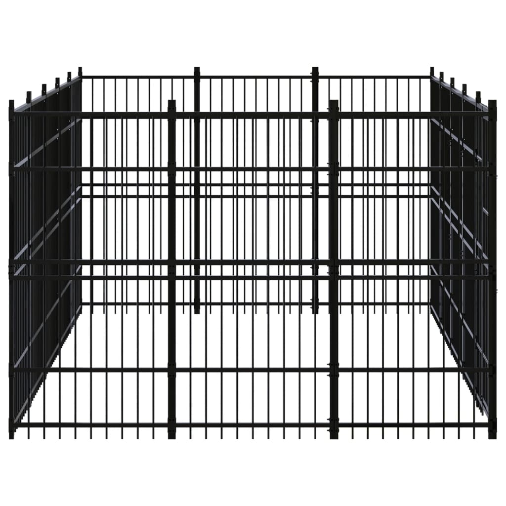 Outdoor Dog Kennel Steel 13.82 mÂ²